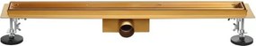AREZZO design 2in1 800 mm-es rozsdamentes acél folyóka, szálcsiszolt arany