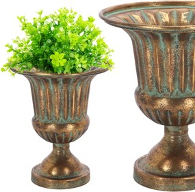 Vintage Váza Növénytakaró Aranyozott Alacsony Fém Kehely A Talpon