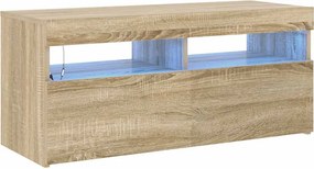 vidaXL sonoma tölgy színű TV-szekrény LED-világítással 90 x 35 x 40 cm