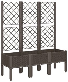 barna polipropilén rácsos kerti ültetőláda 120 x 40 x 142 cm