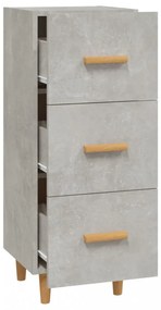betonszürke szerelt fa tálalószekrény 34,5 x 34 x 90 cm
