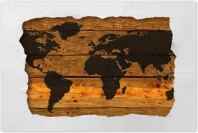 Poszterek 120x80 Világtérkép deszkákon