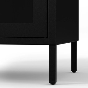 Fekete üveg vitrin nappaliba, fém lábakon LUIGI Modern 500 x 1800 x 350 mm