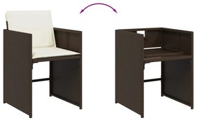 17 részes barna polyrattan kerti ülőgarnitúra párnákkal