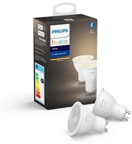 LED lámpa , égő , Philips Hue ,  2PACK ( 2 x GU10 5.5W ) , meleg fehér , dimmelhető , Bluetooth