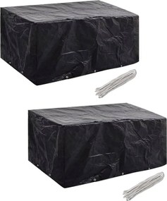 vidaXL 2 db 6 személyes polyrattan szett huzat 10 lyukkal 240 x 140 cm
