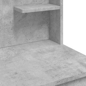 betonszürke fésülködőasztal LED-del 96 x 40 x 142 cm