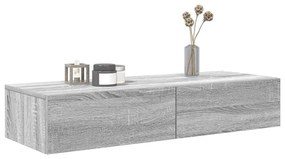 Falipolc fiókokkal szürke sonoma 100x36x19 cm műszaki fa