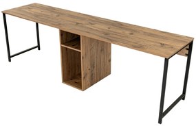 Íróasztal Twin Study Desk - Atlantic Pine, Fekete