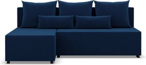 Nobu sarokkanapé, bársony, univerzális oldal, kék