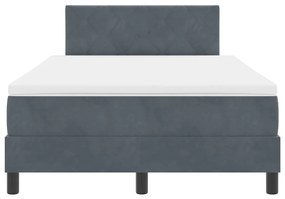 Boxspring Ágy Matrac+LED Sötétszürke 120x200 cm Bársony