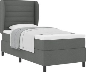 vidaXL Boxrugós ágy matracmal Sötétszürke 80 x 200 cm szövet