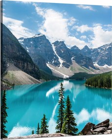 Vászonkép Természet Hegyek Erdő Kék víz 80x100 cm