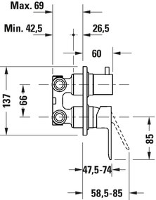 Duravit DC5210008046 - D-CODE zuhanycsaptelep beépített szereléshez, matt fekete