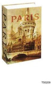 Paris könyv alakú fém biztonsági miniszéf