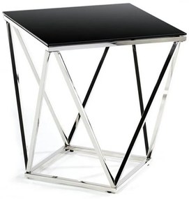 HowHomely Kávésasztal DIAMANTA 50x50 cm króm/fekete DD0158