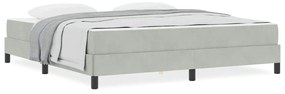 Boxspring ágy matraccal Világosszürke 180 x 200 cm Bársony