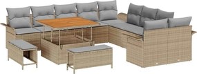 vidaXL Kerti Kanapé Szett párnával 13 pcs Beige és Világosszürke