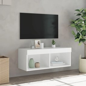 fehér TV-szekrény LED-világítással 80 x 30 x 30 cm