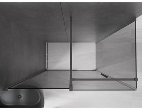 Mexen Velar, tolóajtós zuhanykabin 160 x 85 cm, 8mm szürke üveg, polírozott grafit, 871-160-085-41-66