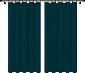 Velúr Szalagfüggöny 140x240 Sötétkék 2 Db Békafüggöny