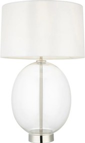 Endon glamour modern asztali lámpa kelda oval fehér nikkel átlátszó end102675