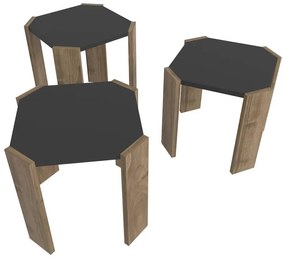 Dohányzóasztal Lori - Anthracite, Walnut