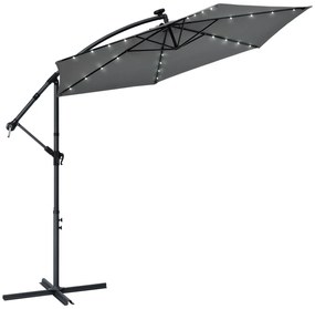 Juskys LED-es napernyő Brazil 3,5 m - sötétszürke