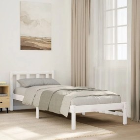 fehér tömör fenyő extra hosszú ágykeret matrac nélkül 90x210 cm
