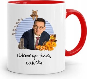 Piros Politikus Bögre Mateusz Morawiecki Miniszterelnök fényképes nyomtatással