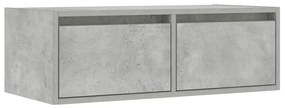 TV szekrény LED világítással beton szürke 75x35,5x25 cm
