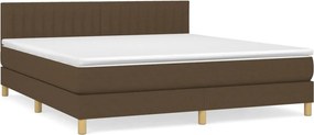 vidaXL sötétbarna szövet rugós ágy matraccal 160 x 200 cm