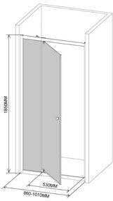 Flexi állítható zuhanyajtó 86-101x185 cm fekete