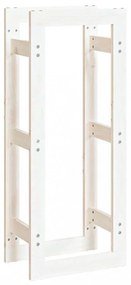 vidaXL tömör fenyőfa tűzifatartó állvány fehér 41x25x100 cm