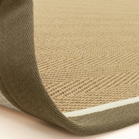 Khaki-natúr színű kétoldalas-kézi szövésű juta szőnyeg 200x290 cm Bordo Herringbone Khaki – Asiatic Carpets