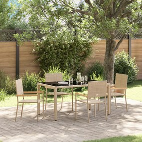 Kert étkező szett 5 pcs Bézs 150 x 90 x 75 cm polirattan