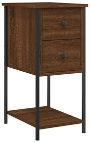 2 db barna tölgyszínű szerelt fa éjjeliszekrény 32x42x70 cm