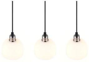 Fehér-ezüstszínű függőlámpa üveg búrával Molly – Trio