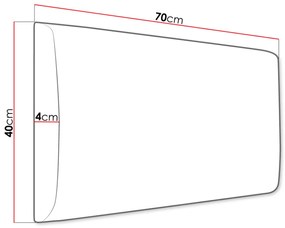 Kárpitozott fali panel Pazara 70x40 (öko-bőr soft 017 (fehér). 1054351