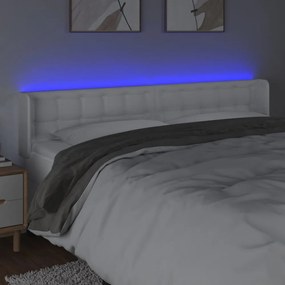 fehér műbőr LED-es fejtámla 203x16x78/88 cm