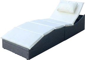 SAVANA rattan nyugágy - állítható, szürke/bézs
