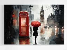 Poszter Város London Séta Eső Nő Esernyő 120x80