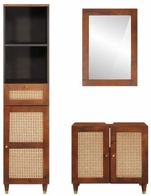 Fürdőszobai bútorok fiókkal 3 pcs 38 x 33 x 160 cm Tömör Mangófát