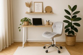Dolgozószobai szett – összecsukható íróasztal ZARIMO 80×40 cm fehér + irodai szék AVOLA VELVET világosszürke
