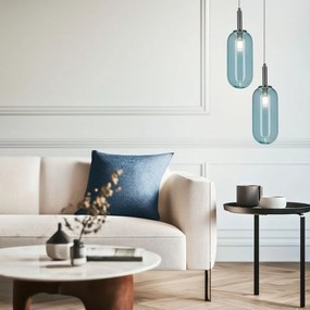 Kék LED függőlámpa üveg búrával ø 13 cm Fiuggi – Candellux Lighting