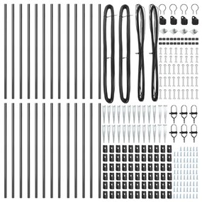 Fenceszlopok Csatlakozóval 26 db Ø32 mm 60 cm Horganyzott Acél