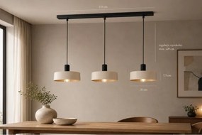 Csillár zsinóron LATTE 3xE27/60W/230V bézs/fekete