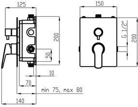 Novaservis - Zuhanykészlet rejtett csappal METALIA ECO fényezett króm