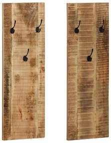 2 db falra szerelhető tömör mangófa fogas 36 x 110 x 3 cm