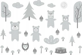 Flizelin fotótapéta Mackó család és erdei tisztás 368x280 +ragasztó